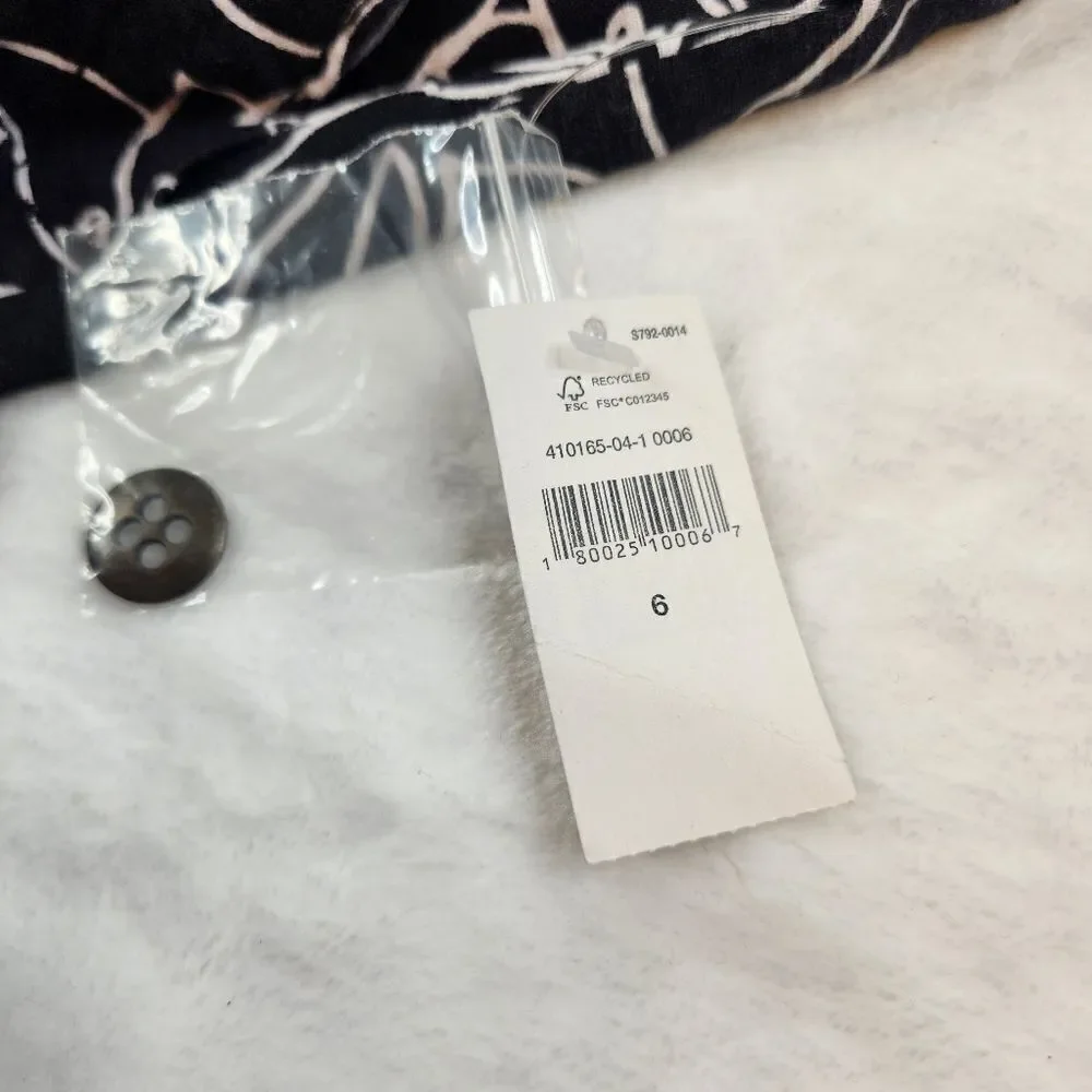 NWT Gap Black White Floral Linen Mid Rise Shorts Sz 6